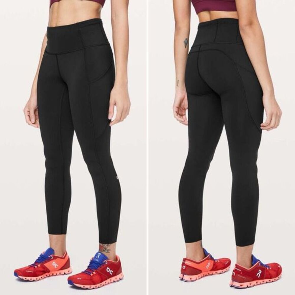 Lululemon Fast & Free 7/8 Tight II *Non-Reflective Nulux 25" in Black Size 14